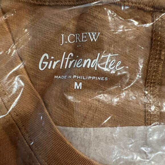 NWT J. Crew Warm Brandy Brown Girlfriend Crewneck Tee - SIZE XL - Picture 4 of 12